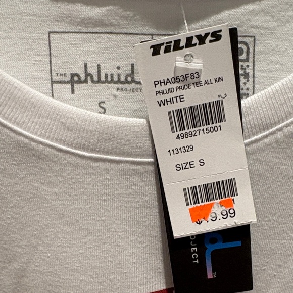 The Phluid Project White Tee with Multicolor 'Be Kind to All Kinds' Print - Picture 2 of 6